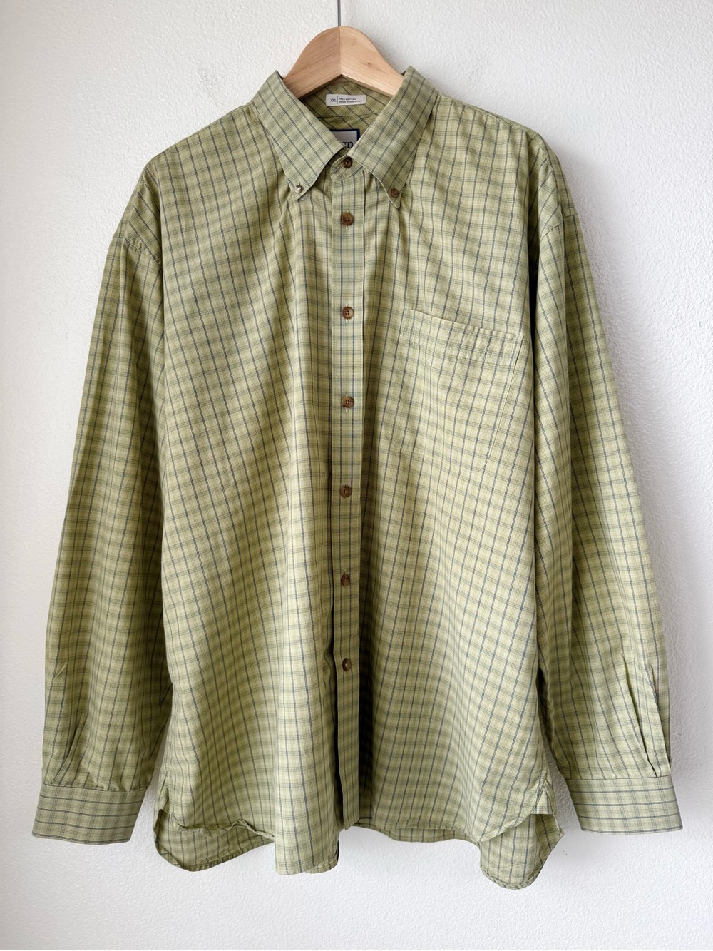 John W. Nordstrom (JWN) Vintage 2008 Plaid Button Down Shirt-Green-XXL EUC